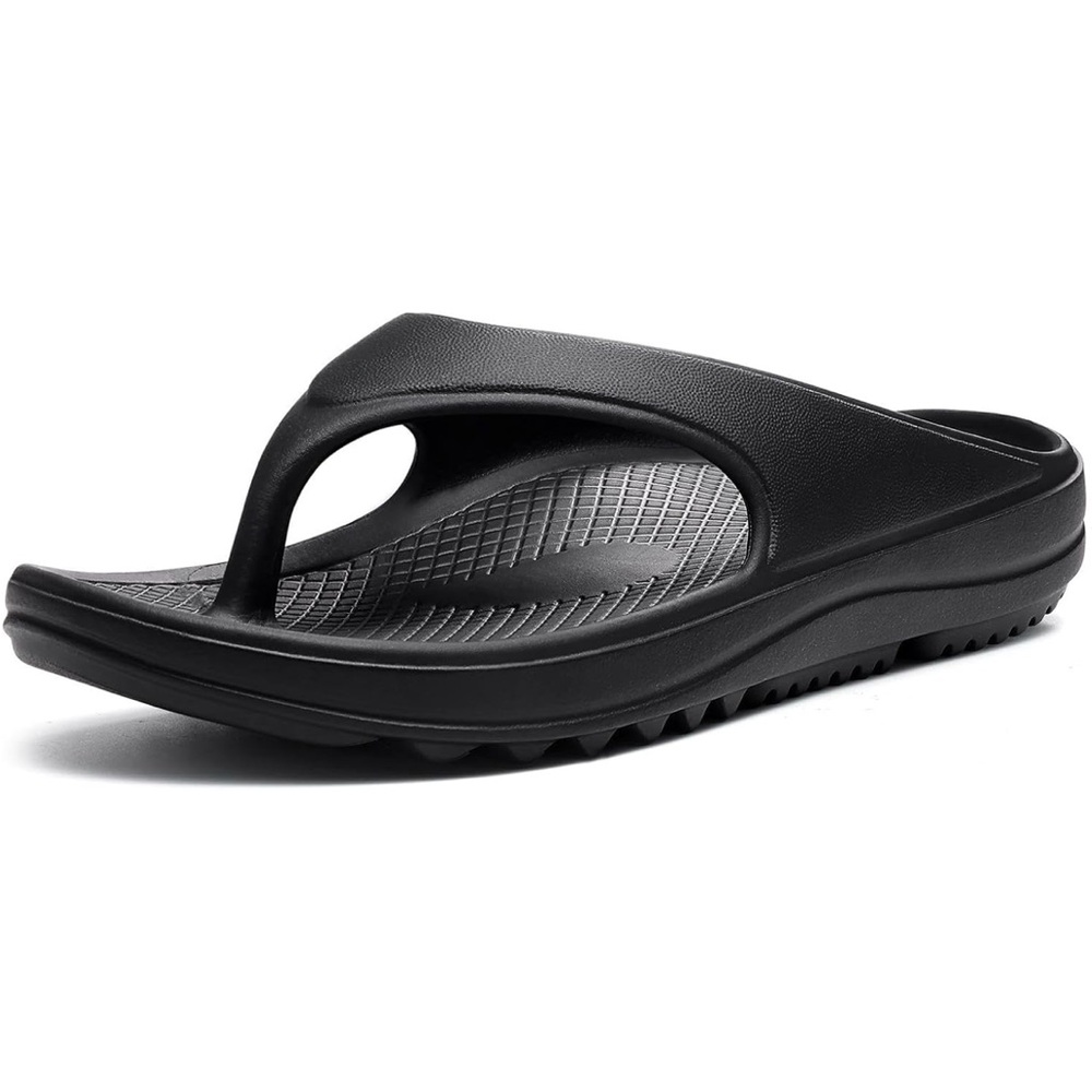 Black Sporty Sandals with Cushioned Sole